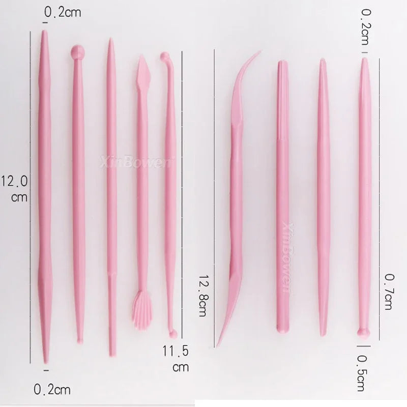 14pcs/set Plastic Clay Sculpting Set Cake Decorating Tools Set for Shaping Clay Playdough Tools Toys Polymer Modeling Clay Tools