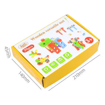 Educational Montessori Kids Toys Plastic Wooden Toolbox Pretend Play Set Children Nut Screw Assembly Simulation Carpenter Tool
