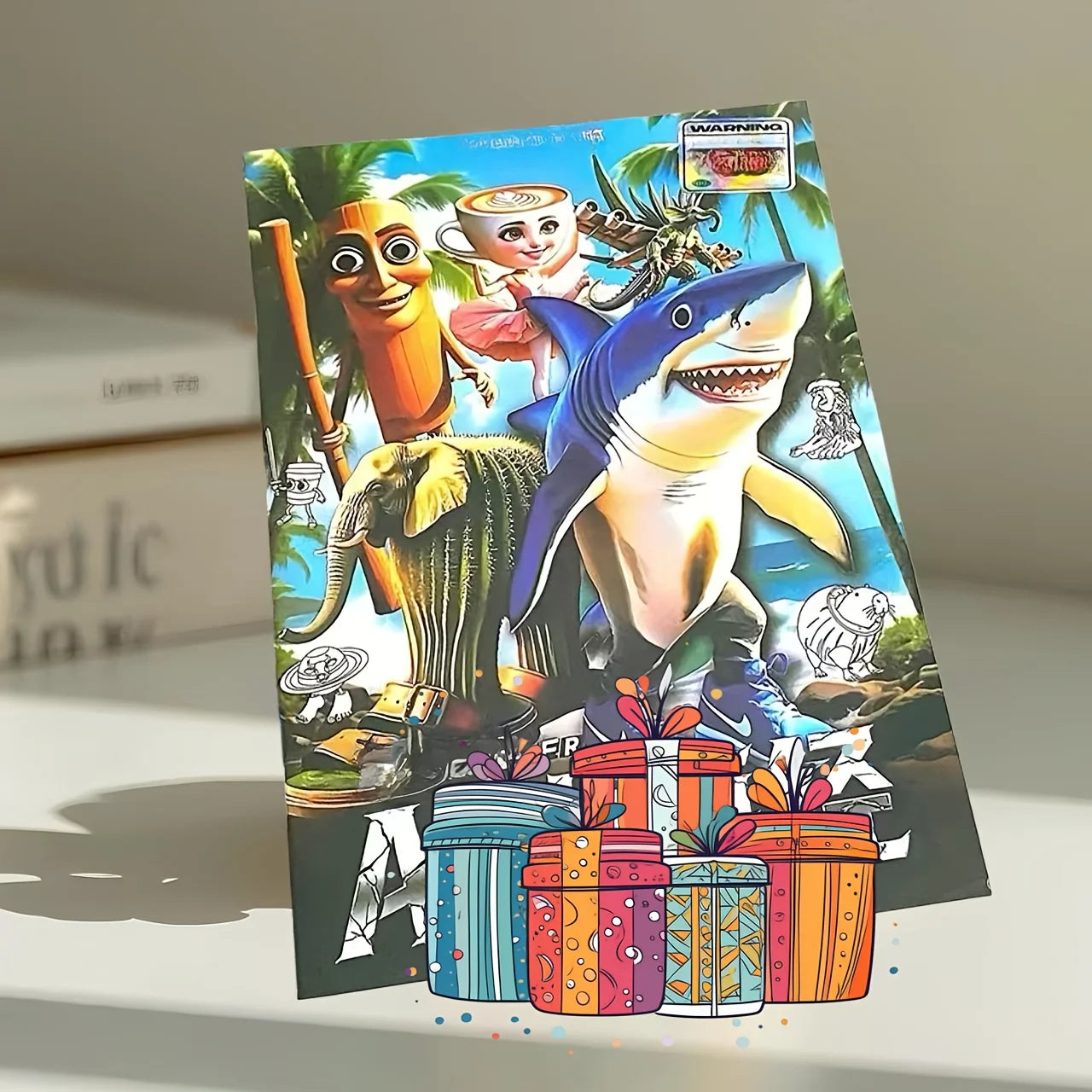 4pcs Drawing Coloring Book Set Italian Brainrot Animals Full Illustrated Line Collection-Tung Tung Tung Sahur Tracing Book, Rich