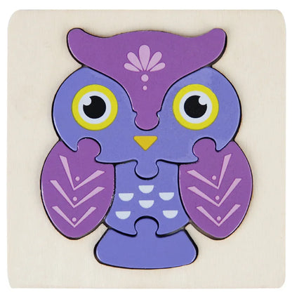 High Quality 3D Wooden Puzzle Baby Cartoon Animal Traffic Jigsaw Early Learning Cognition Game Puzzle Toys for Children