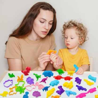 Cartoon Dinosaur Play Dough Mold Plasticine Toys Accessories for Kids Toddlers 3D Plastic Shapes Cutters Clay Playdough Tools
