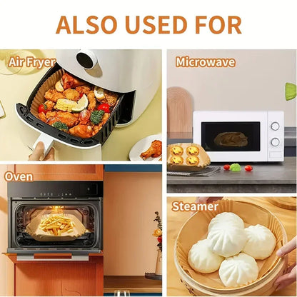 100/50pcs Non-Stick Air Fryer Disposable Paper Liners,Compatible with Most Air Fryer Models,Baking Sheets for Baking,Frying Food
