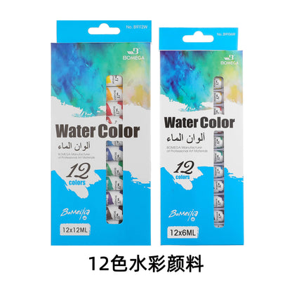 BOMEIJIA Acrylic Paints 12 Colors Professional Set 6/12ml Tubes Artist Drawing Gouache Fabric Glass Oil water color Paint
