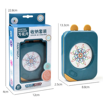 Spirograph Drawing Kit with Storage - Interlocking Gear Art Set for Kids