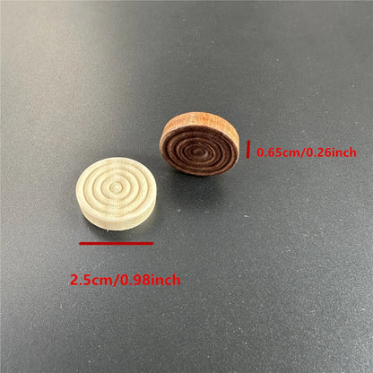 24 Pcs1 Set Of 2.5cm/0.98inch Round Wooden Checkers Round International Checkers Pieces For Board Game Backgammon Accessories