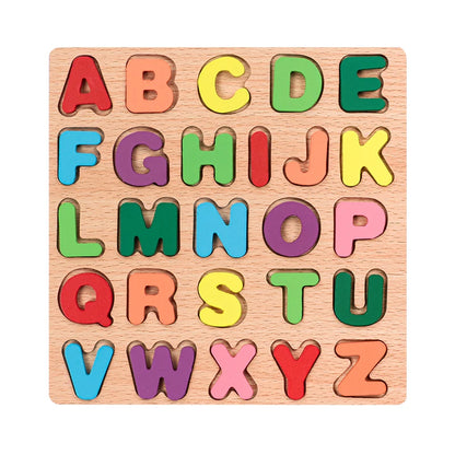 Kids Alphabetic Arithmetic Number Geometric Shapes Wooden Puzzle Preschool Learning Educational Game Toy for Children