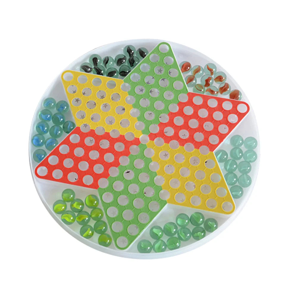 Glass Bead Checkers Board Educational Game Toy Interactive Chinese Draughts Intelligence Trainer For Kid Plaything Festival Gift