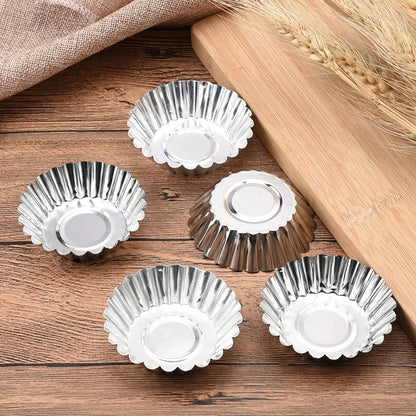 10pcs Egg Tart Molds Aluminum Cupcake Cake Cookie Lined Mold Mould Tin Baking Cups Kitchen Tool Reusable Nonstick Tartlets Hot