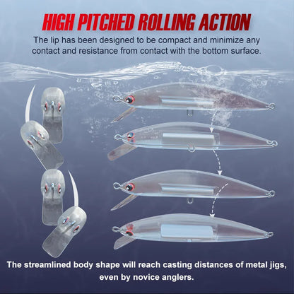 Noeby 120mm 44g Heavy Sinking Minnow Fishing Lure Long Casting Wobbler Artificial Hard Bait for Sea Bass Saltwater Fishing Lure