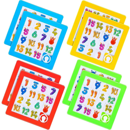 Plastic Fifteen Number Slide Puzzles Kids Brain Teaser School Rewards Party Favors IQ Educational Learning Toys For Boys Girls