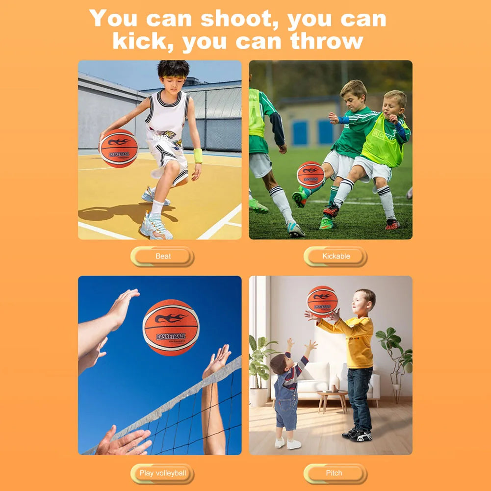 18/21/24cm Silent Basketball High-Resilience Training Foam Ball Size 3/5/7 Dribbling Basketball for Various Indoor Activities