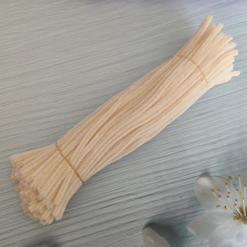 100pcs 30cm Twist Wire Chenille Stems Pipe Cleaners Kid Plush Stick Strips Educational Toys Handmade Material DIY Craft Supplies