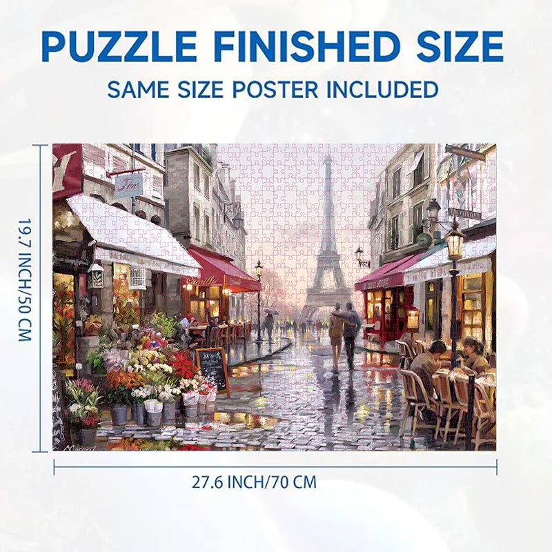1000 Pieces Jigsaw Puzzles, Paris Street, Adults Large Puzzle Toys Gift Intellectual Decompressing Fun Family Game