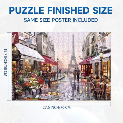 1000 Pieces Jigsaw Puzzles, Paris Street, Adults Large Puzzle Toys Gift Intellectual Decompressing Fun Family Game