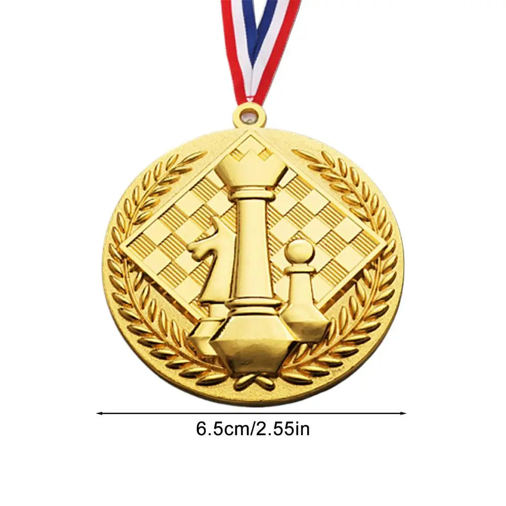 Award Medals With Neck Ribbon Creative Gold Medals For Kids Chess Award Medals Trophy Award Prize Gift Honor Roll Medals Awards