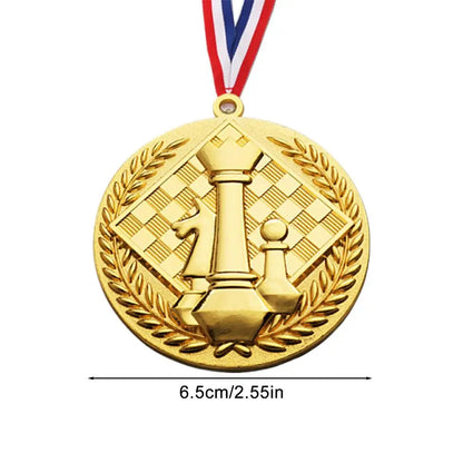 Award Medals With Neck Ribbon Creative Gold Medals For Kids Chess Award Medals Trophy Award Prize Gift Honor Roll Medals Awards