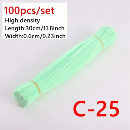 100pcs Colorful Chenille Stems Pipe Cleaners Kids Educational Toys Handmade Plush Tinsel Twist Sticks For DIY Craft Supplies