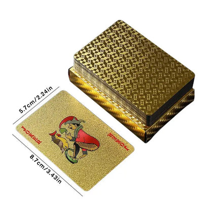 Poker Cards Game Waterproof Gold Foil Poker Board Game PVC Portable Leisure Playing Cards For Festivals Parties Gatherings