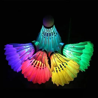 LED Badminton Shuttlecock, Colorful Shuttlecock Dark Night LED Goose Feather Badminton Balls Light Up Shuttle-Cocks for Indoor O