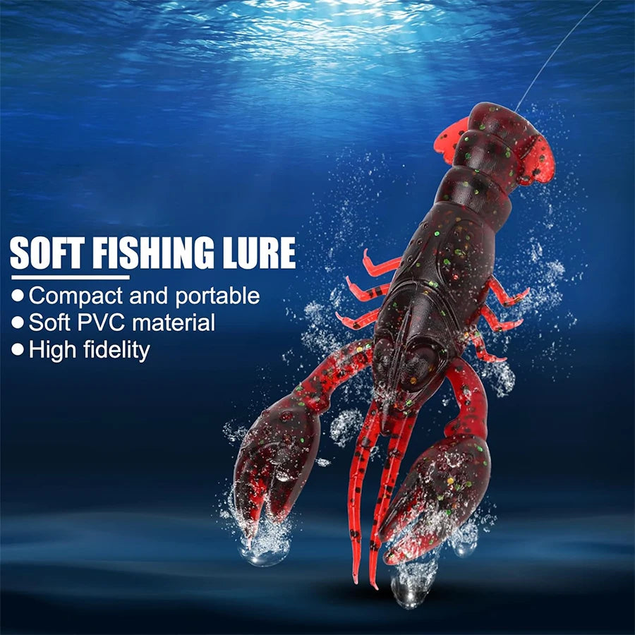 20pcs Crawfish Artificial Bait Shrimp Lobster Claw Lure For Bass Trout Pike Salmon Soft PVC Fishing Lures Swimbait 5.5cm/2.3g