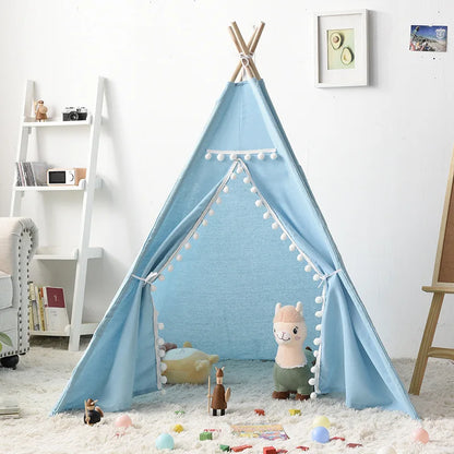 1.6m/1.3m Kid Tent Indoor Play House Wigwam for Child Portable Child Tipi Tents Teepee Toddler Ball Pit Girl Castle Play Room