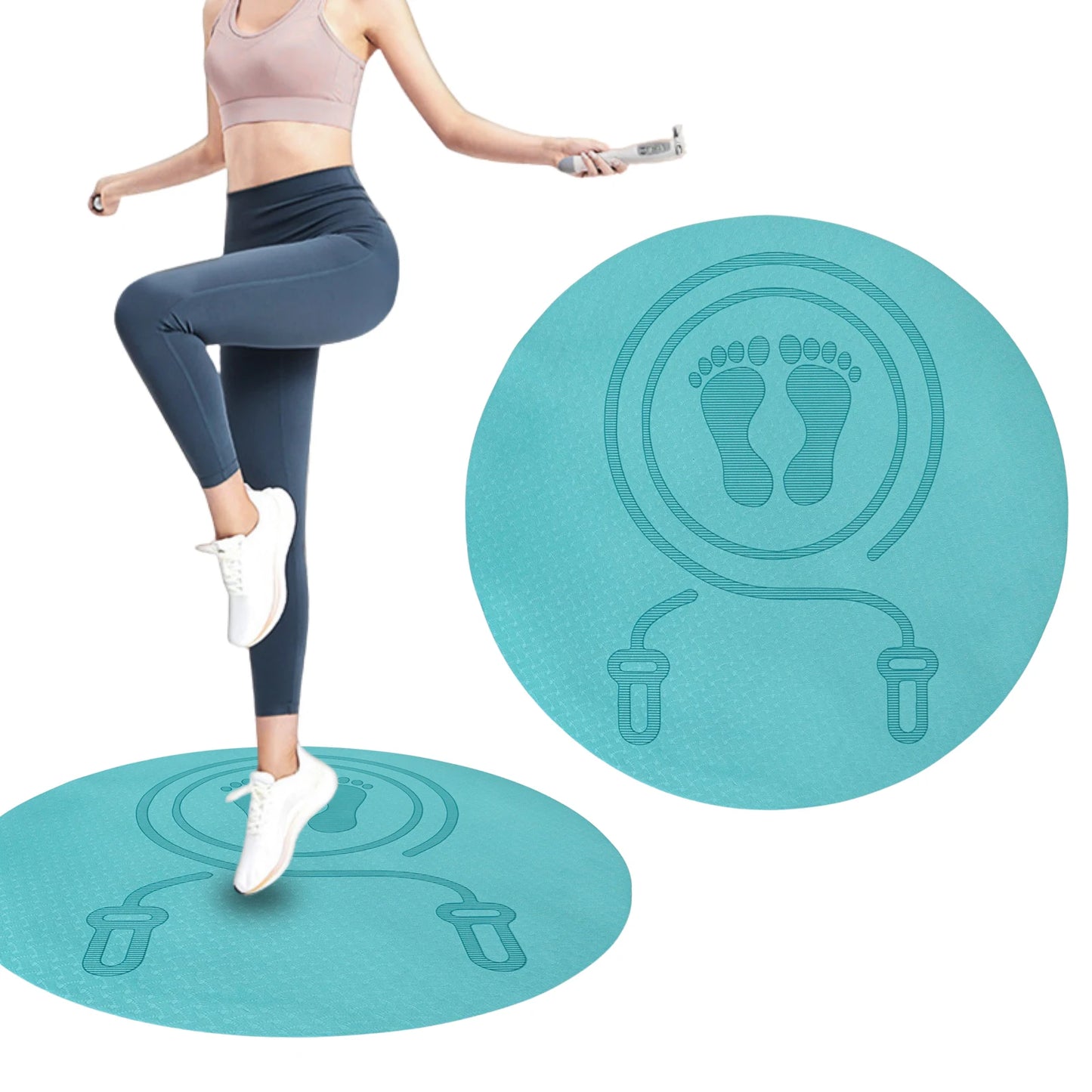 Outdoor Indoor Jump Rope Mat Shock Absorption And Sound Insulation Household Mute Blanket Thickening Fitness Sports Yoga Mat