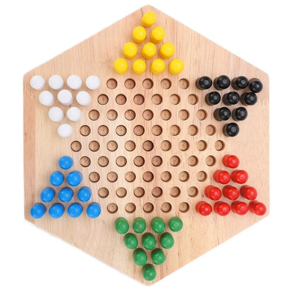 Chinese Checkers Wooden Colorful Chinese Checker Board Game for Kids Family Play
