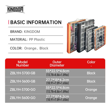Kingdom Fishing Tackle Box 2 Sizes  Multifunction Tackle Trays Organizer with Removable Dividers Fishing Lure Box