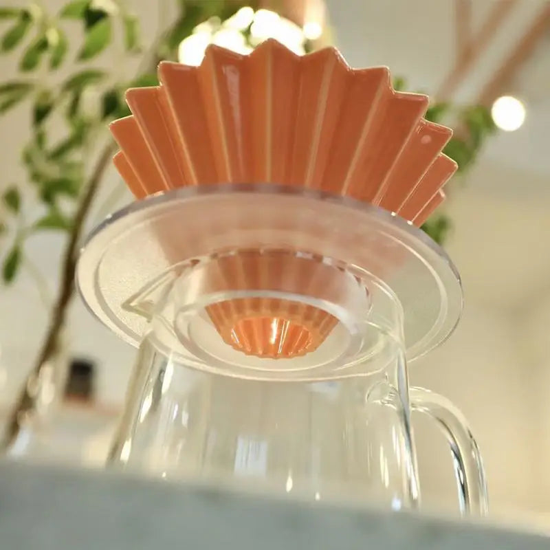 Transparent Resin Coffee Filters Holder For Coffee Maker Reusable Paperless Single Cup Coffee Maker Resin Origami Dripper Holder