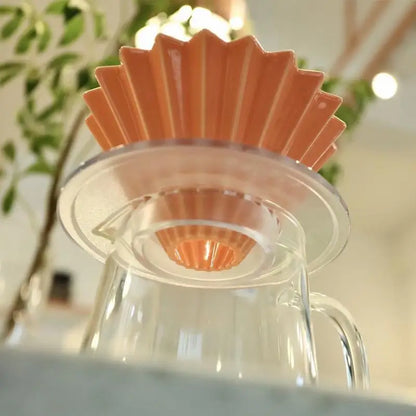 Transparent Resin Coffee Filters Holder For Coffee Maker Reusable Paperless Single Cup Coffee Maker Resin Origami Dripper Holder