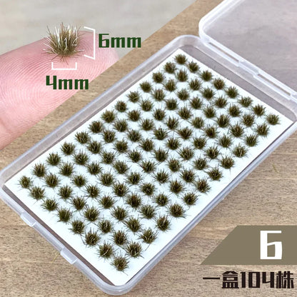 104Pcs Miniature Static Flower/Grass Tuft Plant Model Kit for Diorama Railway/Building/Garden Micro Landscape Model Making