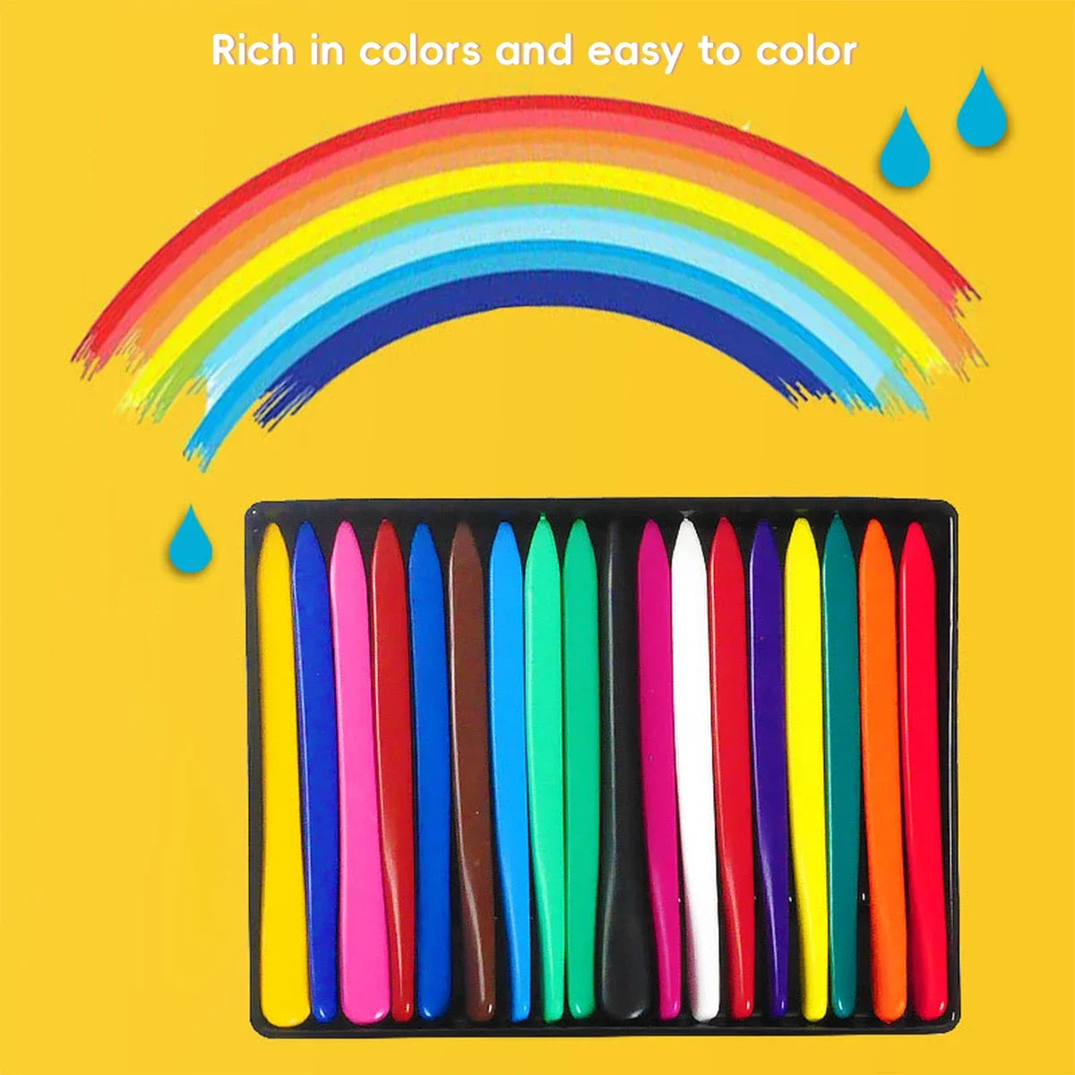 12-36 Color Washable Crayons Non-Toxic Erasable Triangular Grip Art Supplies Toddler Safe Oil Pastels for Drawing Coloring Gifts