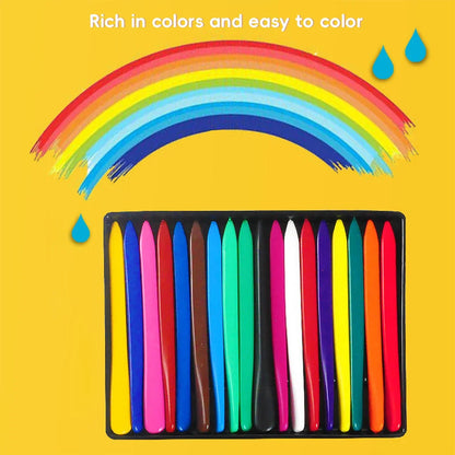 12-36 Color Washable Crayons Non-Toxic Erasable Triangular Grip Art Supplies Toddler Safe Oil Pastels for Drawing Coloring Gifts