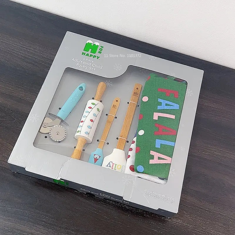 6pcs Children's Silicone Baking Tools Set Cake Making Molds Children's Gifts Baking Sets Kitchen Accessories Patisserie Tool Kit