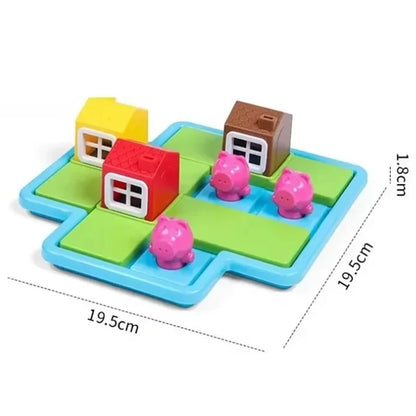 Children Educational Toy Cartoon Cute Three Piggies IQ Puzzle Toys Board Games