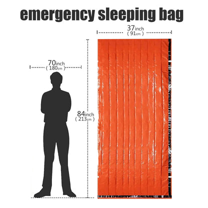Portable Waterproof Emergency Survival Sleeping Bag Outdoor Camping Gear Thermal Sack First Aid Rescue Mylar Insulate Blanket