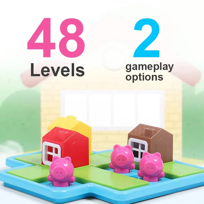 Children Educational Toy Cartoon Cute Three Piggies IQ Puzzle Toys Board Games