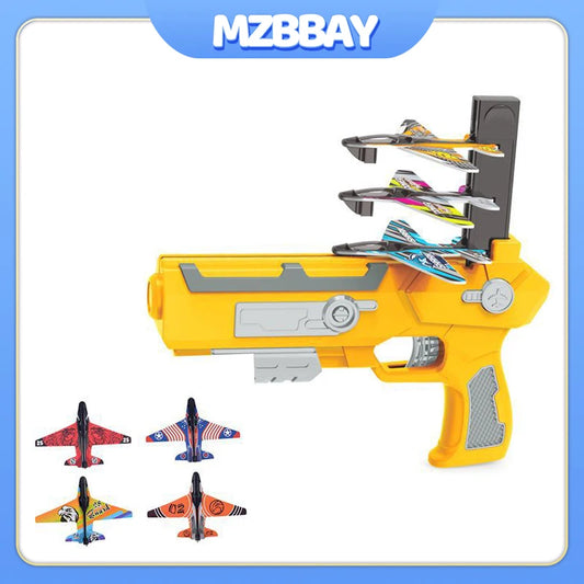 Children's Catapult Foam Plane Toy Ejection Aircraft Gun Outdoor Sports Toy Parent-Child Interactive Shooting Game Airplane Toys