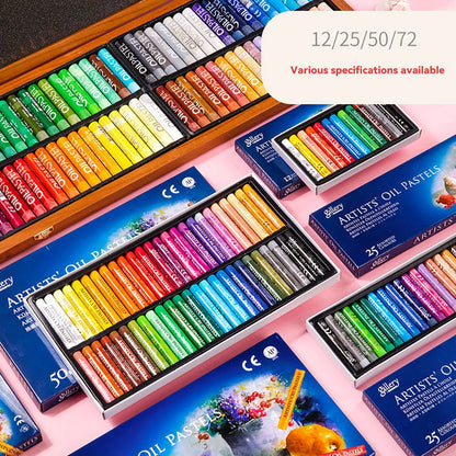 Artist Oil Pastel Set 12/25/50 Professional Painting Drawing Graffiti Art Crayons Washable for Students Round Non Toxic Sticks
