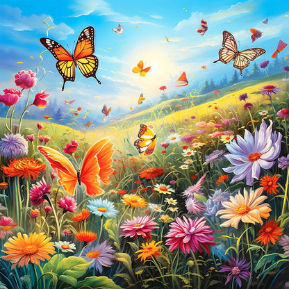 Butterfly Landscape Diamond Paintings Resin 120 Colors 5d Diy Full Drill Mosaic Flower Home Decorative Craft Kit Rhinestone