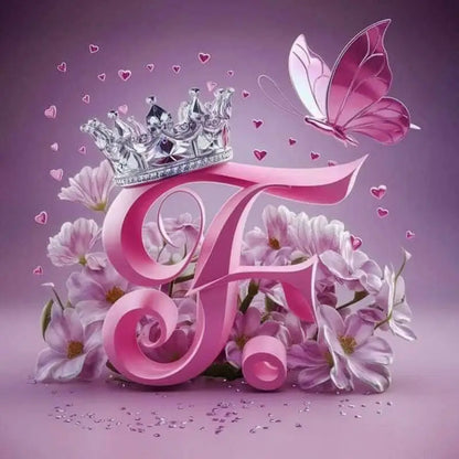 Huacan New Arrivals Diamond Painting Crown Letters  Full Drill Mosaic Butterfly Alphabet Art Wall Decor For Home Craft Kit