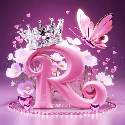 Huacan New Arrivals Diamond Painting Crown Letters  Full Drill Mosaic Butterfly Alphabet Art Wall Decor For Home Craft Kit