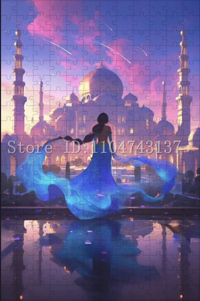 New Arrival Disney Princess Puzzles 108/300/500/1000 Pieces Cartoon Jigsaw Puzzles for Adult Children Intelligence Game Toys