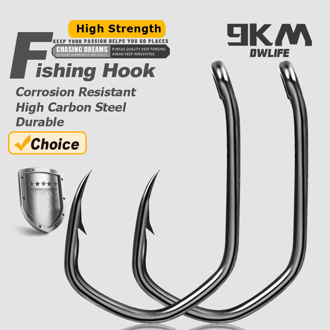 9KM 50~200Pcs PTFE Coating Sharp Fishing Hooks High Carbon Fishing Barbed Carp Hooks, Fishing Tackle Accessories