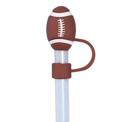 1pc Straw Topper Dust Proof Plugs Basketball Football Shape Covers Reusable Cute Soccer Ball Caps Baseball