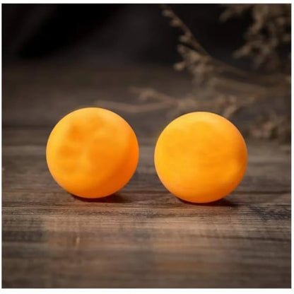 Advanced 40mm Orange Table Tennis Balls for Training, Set of 6 Yellow Ping Pong Balls with Attractive Design