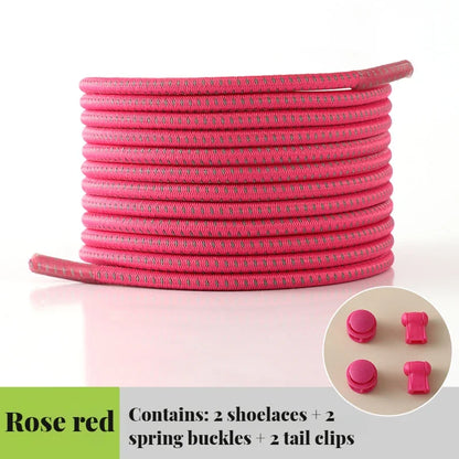 NEW Elastic Round Tennis Laces Without Ties Shoelaces Sneakers Quality Lock Shoe Laces Adult Kids Rubber Bands for Shoes 1Piar