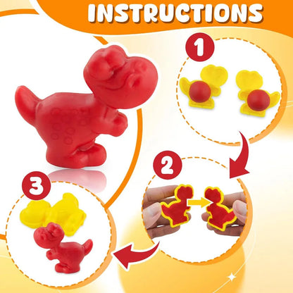 Cartoon Dinosaur Play Dough Mold Plasticine Toys Accessories for Kids Toddlers 3D Plastic Shapes Cutters Clay Playdough Tools