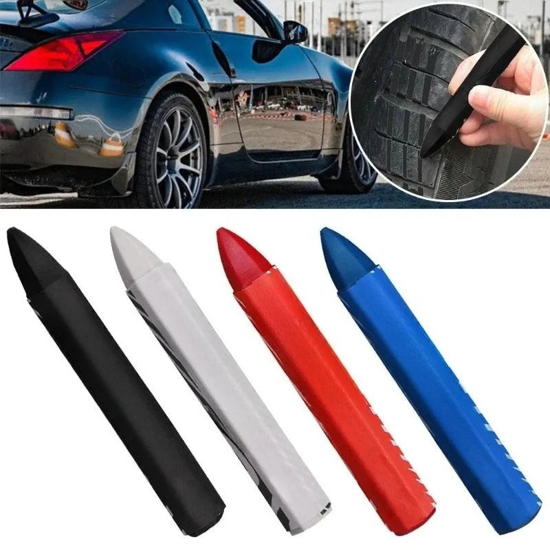 Crayon Marker For Tire Waterproof Paint Marker Pen Car Tyre Tread Care Portable Fade Resistant Tire Crayons For Stones Tiles