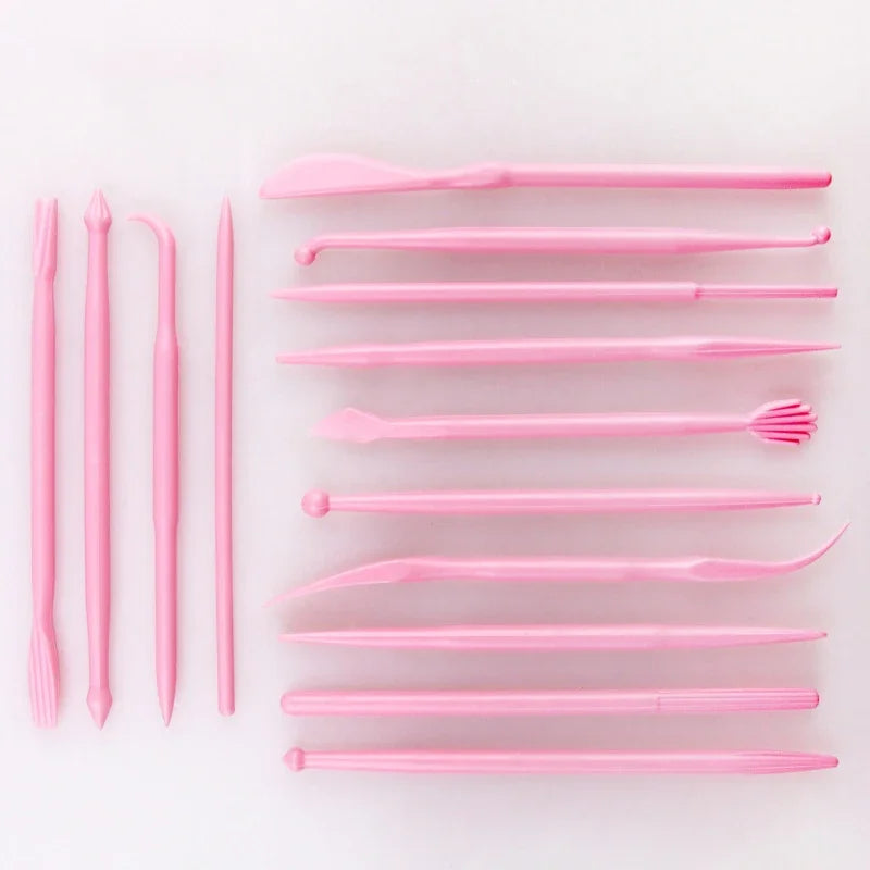 14pcs/set Plastic Clay Sculpting Set Cake Decorating Tools Set for Shaping Clay Playdough Tools Toys Polymer Modeling Clay Tools